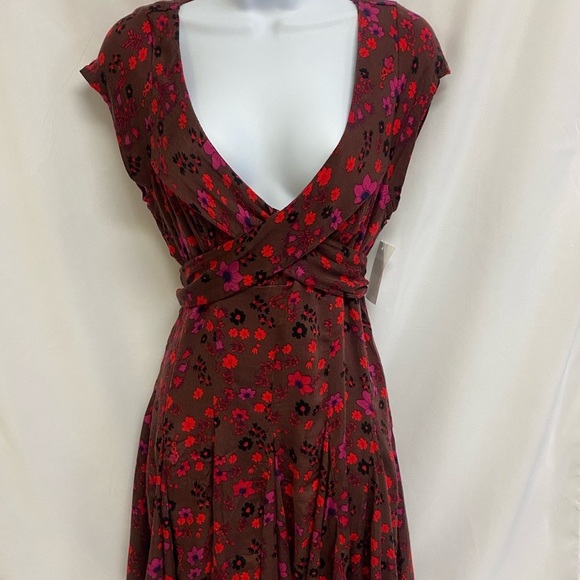 NWT Free People It Takes Two Wrap Dress Combo Floral Skater Mini Dress Sz M #A19 - Picture 4 of 11